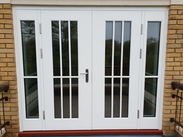 double leaf high security doors with glass